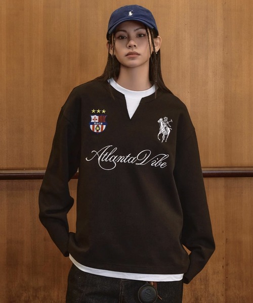 HARSH AND CRUEL(ハーシュアンドクルーエル)の「ヘンリーネックフェイクツーピースプルオーバー HC25S1TP10【Harsh and Cruel】(Tシャツ/カットソー・メンズ・ブラック・XL/M/L)」の14枚目の写真