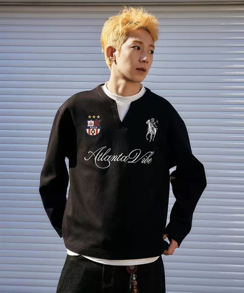 HARSH AND CRUEL(ハーシュアンドクルーエル)の「ヘンリーネックフェイクツーピースプルオーバー HC25S1TP10【Harsh and Cruel】(Tシャツ/カットソー・メンズ・ブラック・XL/M/L)」の18枚目の写真