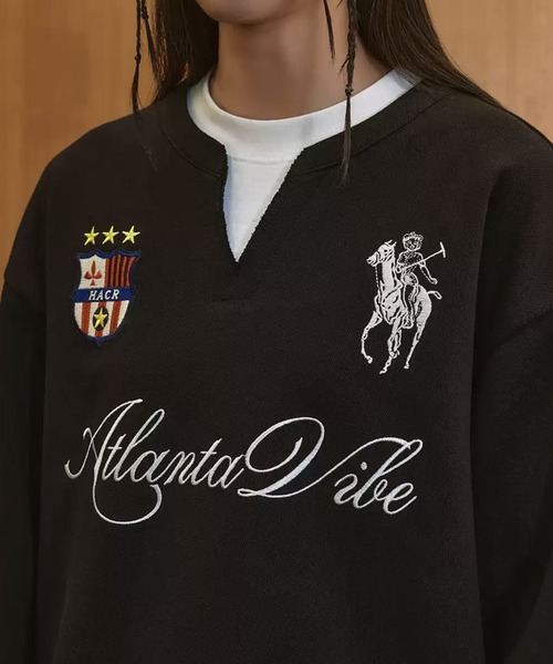 HARSH AND CRUEL(ハーシュアンドクルーエル)の「ヘンリーネックフェイクツーピースプルオーバー HC25S1TP10【Harsh and Cruel】(Tシャツ/カットソー・メンズ・ブラック・XL/M/L)」の6枚目の写真