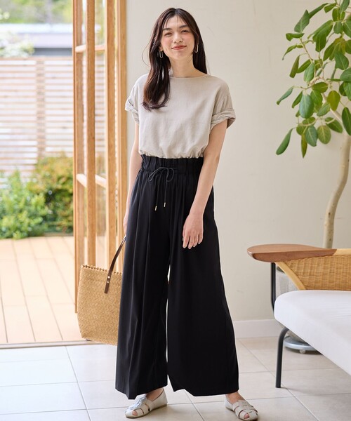 ANY(エニィ)の「【新色追加/ウエストゴム】清涼リラックスハイウエストパンツ(その他パンツ・レディース・黄土色系/ライトグレー系/ブラック系/グレー系・4)」の13枚目の写真