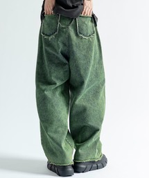 Vintage Like Chemical Wash Damaged Color Denim - ヴィンテージライクケミカルウォッシュダメージカラーデニム