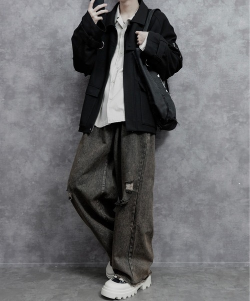 PLAN To(プラントゥ)の「Vintage Like Chemical Wash Damaged Color Denim - ヴィンテージライクケミカルウォッシュダメージカラーデニム(デニムパンツ・メンズ・ブラウン/グリーン/パープル・SMALL/MEDIUM/LARGE)」の14枚目の写真