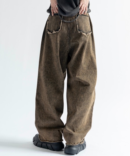 PLAN To(プラントゥ)の「Vintage Like Chemical Wash Damaged Color Denim - ヴィンテージライクケミカルウォッシュダメージカラーデニム(デニムパンツ・メンズ・ブラウン/グリーン/パープル・SMALL/MEDIUM/LARGE)」の21枚目の写真