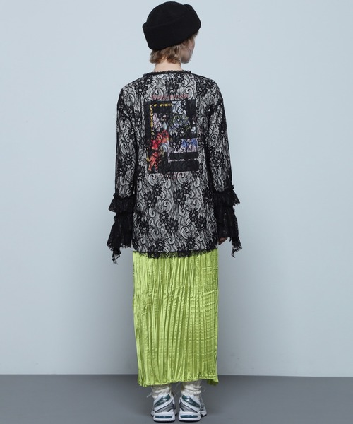 ROSE BUD（ローズバッド）の「(CREOLME)ランダムフリルスリーブブラウス（シャツ/ブラウス・レディース・ブラック・ONE SIZE）」の4枚目の写真