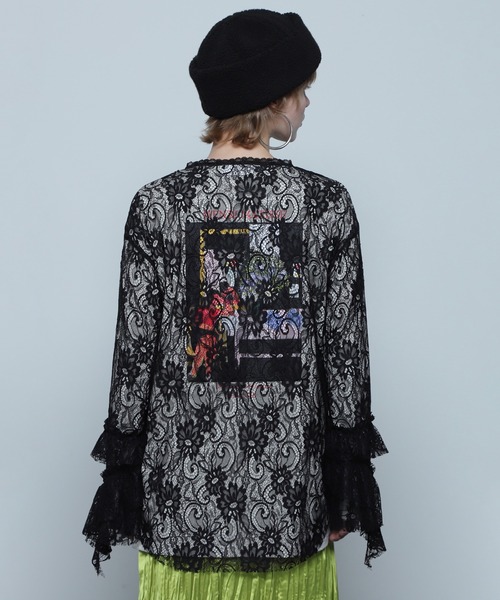 ROSE BUD（ローズバッド）の「(CREOLME)ランダムフリルスリーブブラウス（シャツ/ブラウス・レディース・ブラック・ONE SIZE）」の7枚目の写真