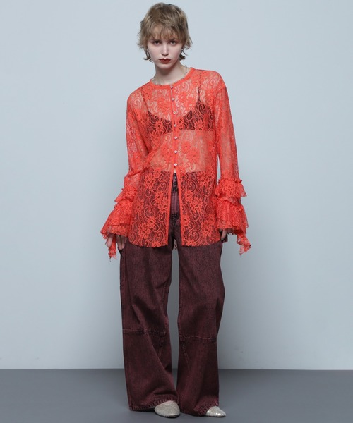 ROSE BUD（ローズバッド）の「(CREOLME)ランダムフリルスリーブブラウス（シャツ/ブラウス・レディース・ブラック・ONE SIZE）」の16枚目の写真