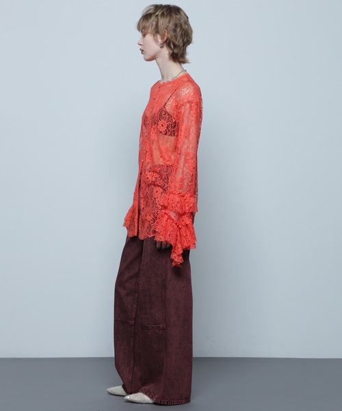 ROSE BUD（ローズバッド）の「(CREOLME)ランダムフリルスリーブブラウス（シャツ/ブラウス・レディース・ブラック・ONE SIZE）」の17枚目の写真