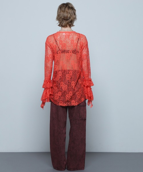 ROSE BUD（ローズバッド）の「(CREOLME)ランダムフリルスリーブブラウス（シャツ/ブラウス・レディース・ブラック・ONE SIZE）」の18枚目の写真