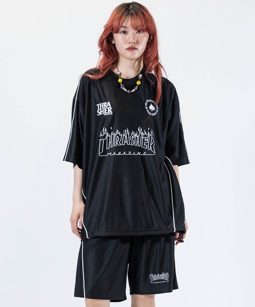 THRASHER(スラッシャー)の「【at】〔THRASHER/スラッシャー〕S/S GAME TEE ファイアーパターンロゴ パイピングデザイン ゲームTシャツ(その他トップス・メンズ・ブラック/ホワイト/グリーン・MEDIUM/LARGE)」の21枚目の写真