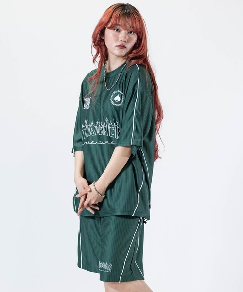 THRASHER(スラッシャー)の「【at】〔THRASHER/スラッシャー〕S/S GAME TEE ファイアーパターンロゴ パイピングデザイン ゲームTシャツ(その他トップス・メンズ・ブラック/ホワイト/グリーン・MEDIUM/LARGE)」の8枚目の写真