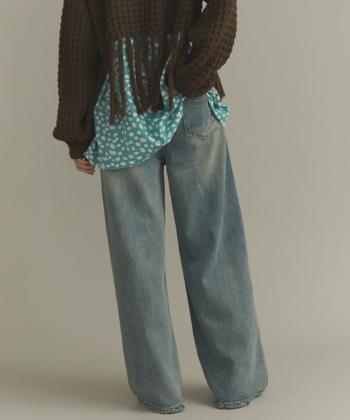 MERLOT(メルロー)の「【サイズ展開あり】【ウォッシュ加工】ヴィンテージライクワイドデニム(デニムパンツ・レディース・ブルー・LARGE/MEDIUM/SMALL)」の18枚目の写真