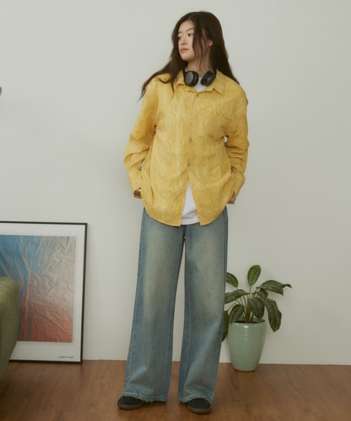 MERLOT(メルロー)の「【サイズ展開あり】【ウォッシュ加工】ヴィンテージライクワイドデニム(デニムパンツ・レディース・ブルー・LARGE/MEDIUM/SMALL)」の5枚目の写真