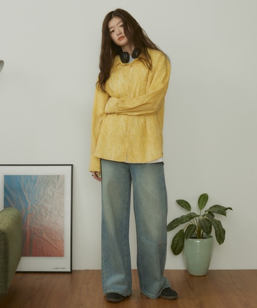 MERLOT(メルロー)の「【サイズ展開あり】【ウォッシュ加工】ヴィンテージライクワイドデニム(デニムパンツ・レディース・ブルー・LARGE/MEDIUM/SMALL)」の6枚目の写真