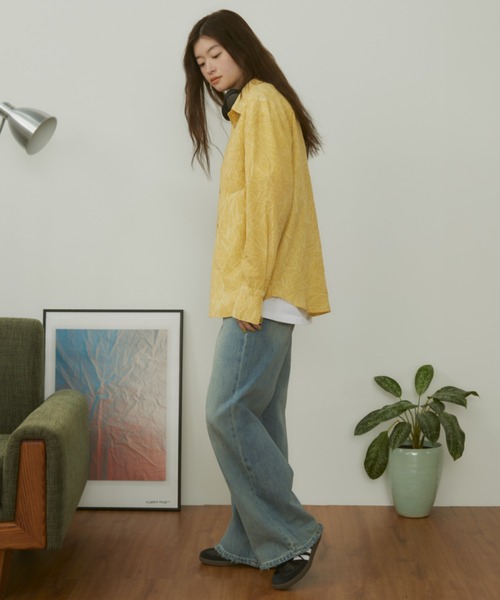 MERLOT(メルロー)の「【サイズ展開あり】【ウォッシュ加工】ヴィンテージライクワイドデニム(デニムパンツ・レディース・ブルー・LARGE/MEDIUM/SMALL)」の7枚目の写真