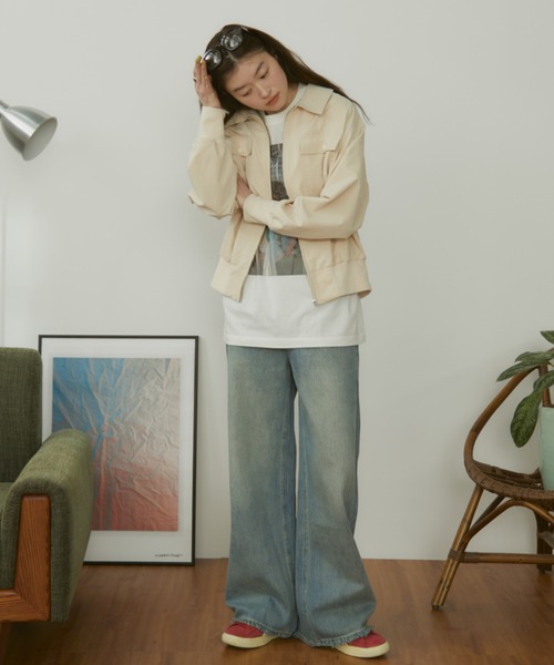 MERLOT(メルロー)の「【サイズ展開あり】【ウォッシュ加工】ヴィンテージライクワイドデニム(デニムパンツ・レディース・ブルー・LARGE/MEDIUM/SMALL)」の10枚目の写真