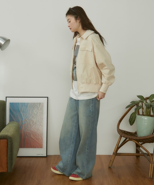 MERLOT(メルロー)の「【サイズ展開あり】【ウォッシュ加工】ヴィンテージライクワイドデニム(デニムパンツ・レディース・ブルー・LARGE/MEDIUM/SMALL)」の11枚目の写真