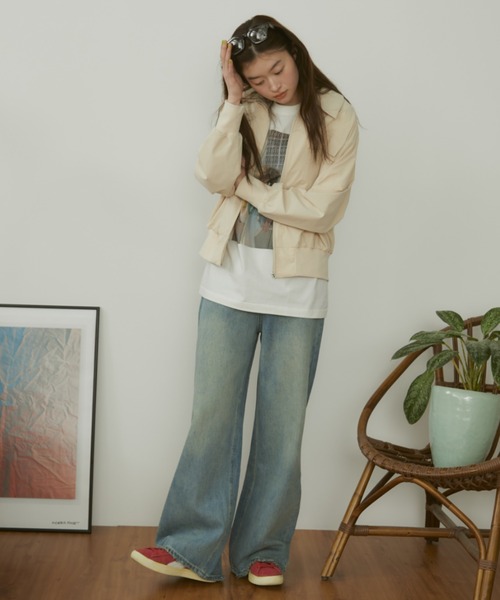 MERLOT(メルロー)の「【サイズ展開あり】【ウォッシュ加工】ヴィンテージライクワイドデニム(デニムパンツ・レディース・ブルー・LARGE/MEDIUM/SMALL)」の12枚目の写真