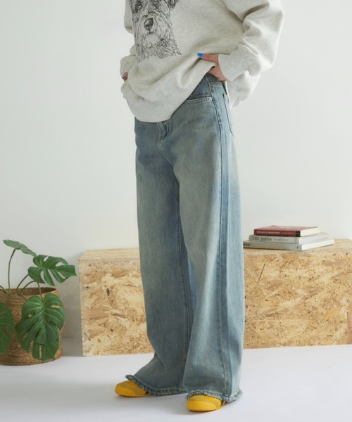 MERLOT(メルロー)の「【サイズ展開あり】【ウォッシュ加工】ヴィンテージライクワイドデニム(デニムパンツ・レディース・ブルー・LARGE/MEDIUM/SMALL)」の21枚目の写真