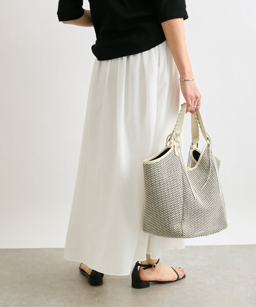 RIVE DROITE（リヴドロワ）の「【ウエストゴム】綾ボイルギャザーフレアスカート（スカート・レディース・ホワイト/ブラック/モカ・36/38）」の12枚目の写真