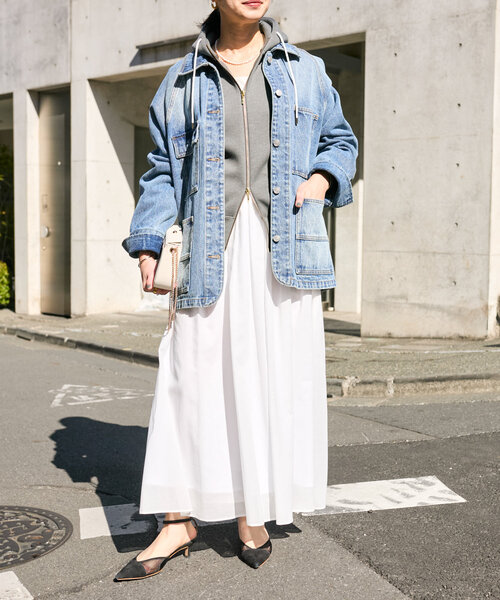 RIVE DROITE（リヴドロワ）の「【ウエストゴム】綾ボイルギャザーフレアスカート（スカート・レディース・ホワイト/ブラック/モカ・36/38）」の14枚目の写真