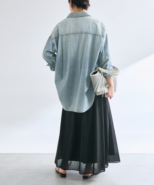 RIVE DROITE（リヴドロワ）の「【ウエストゴム】綾ボイルギャザーフレアスカート（スカート・レディース・ホワイト/ブラック/モカ・36/38）」の21枚目の写真