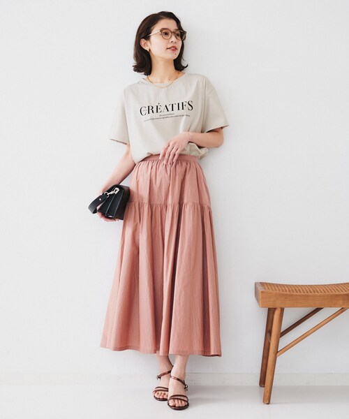 UNTITLED(アンタイトル)の「ロゴTシャツ(Tシャツ/カットソー・レディース・チャコール/ホワイト系3/ベージュ系その他4・00/02/04/44/48/50)」の12枚目の写真