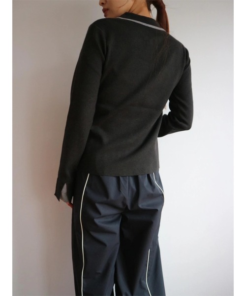 TRUNC（トランクエイティーエイト）の「Zip Up Knit Pullover（ニット/セーター・レディース・アイボリー/ブラック・FREE）」の9枚目の写真
