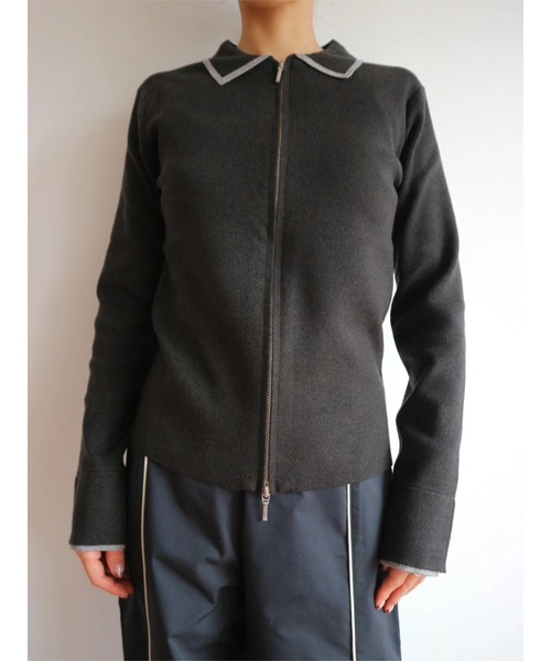 TRUNC（トランクエイティーエイト）の「Zip Up Knit Pullover（ニット/セーター・レディース・アイボリー/ブラック・FREE）」の11枚目の写真