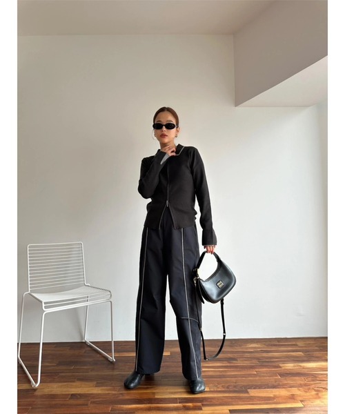 TRUNC（トランクエイティーエイト）の「Zip Up Knit Pullover（ニット/セーター・レディース・アイボリー/ブラック・FREE）」の15枚目の写真