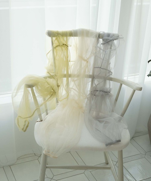 Ambre Neige(アンブルネージュ)の「2way tulle ribbon bolero / 2wayチュールリボンボレロ(カーディガン/ボレロ・レディース・アイボリー/ライトグレー/ライトグリーン・FREE)」の13枚目の写真