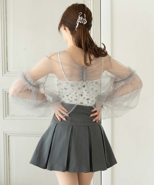 Ambre Neige(アンブルネージュ)の「2way tulle ribbon bolero / 2wayチュールリボンボレロ(カーディガン/ボレロ・レディース・アイボリー/ライトグレー/ライトグリーン・FREE)」の19枚目の写真
