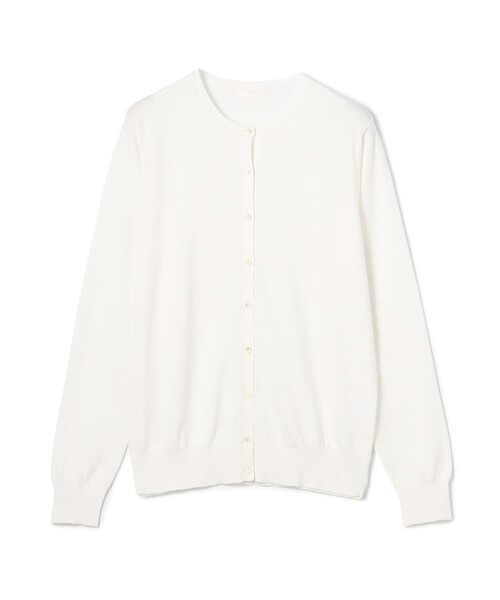 BALLSEY(ボールジィ)の「ハイゲージコットン クルーネックカーディガン(カーディガン/ボレロ・レディース・ライトピンク/ホワイト/ダークグレー/パープル/ネイビー/ライトイエロー/イエロー/グリーン/ピンク・M/S)」の2枚目の写真