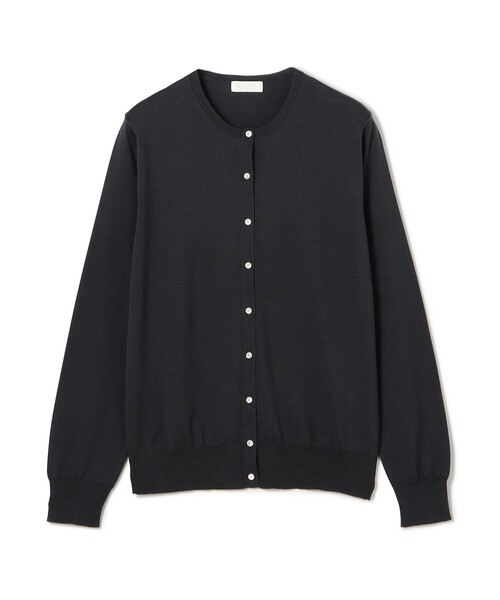 BALLSEY(ボールジィ)の「ハイゲージコットン クルーネックカーディガン(カーディガン/ボレロ・レディース・ライトピンク/ホワイト/ダークグレー/パープル/ネイビー/ライトイエロー/イエロー/グリーン/ピンク・M/S)」の3枚目の写真