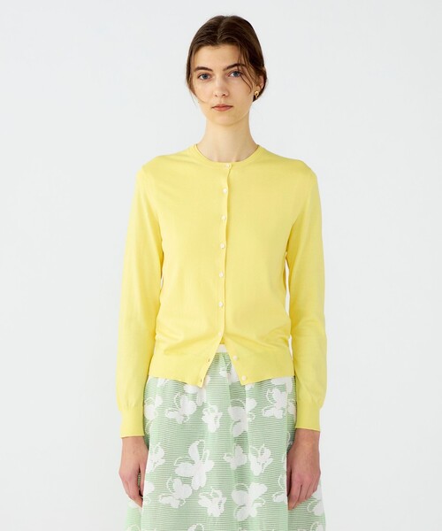 BALLSEY(ボールジィ)の「ハイゲージコットン クルーネックカーディガン(カーディガン/ボレロ・レディース・ライトピンク/ホワイト/ダークグレー/パープル/ネイビー/ライトイエロー/イエロー/グリーン/ピンク・M/S)」の12枚目の写真