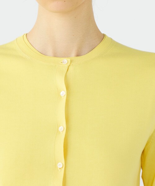 BALLSEY(ボールジィ)の「ハイゲージコットン クルーネックカーディガン(カーディガン/ボレロ・レディース・ライトピンク/ホワイト/ダークグレー/パープル/ネイビー/ライトイエロー/イエロー/グリーン/ピンク・M/S)」の15枚目の写真