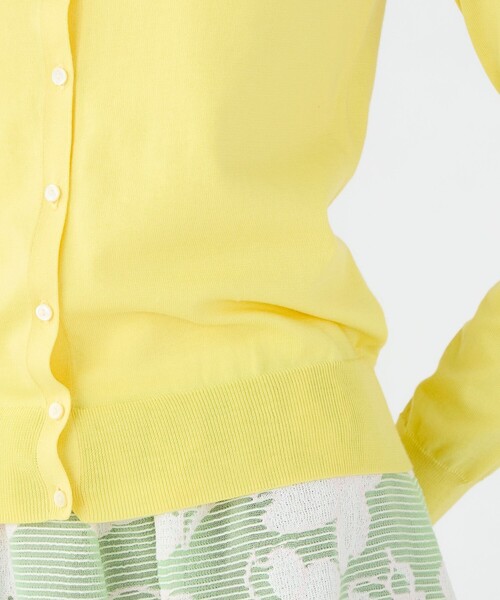 BALLSEY(ボールジィ)の「ハイゲージコットン クルーネックカーディガン(カーディガン/ボレロ・レディース・ライトピンク/ホワイト/ダークグレー/パープル/ネイビー/ライトイエロー/イエロー/グリーン/ピンク・M/S)」の18枚目の写真