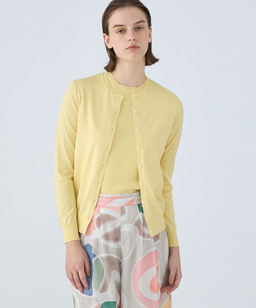 BALLSEY(ボールジィ)の「ハイゲージコットン クルーネックカーディガン(カーディガン/ボレロ・レディース・ライトピンク/ホワイト/ダークグレー/パープル/ネイビー/ライトイエロー/イエロー/グリーン/ピンク・M/S)」の22枚目の写真