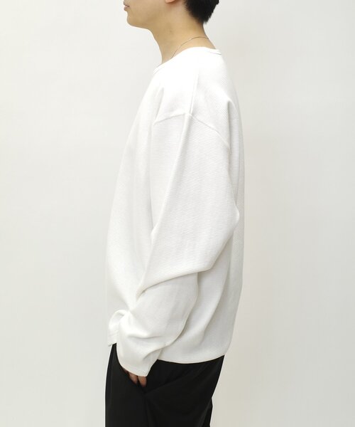 WHO'S WHO gallery（フーズフーギャラリー）の「2サイズ【SOUR CREAM/サワークリーム】ワッフルクルーネックロンTEE（Tシャツ/カットソー・レディース・グレー/ブラック/ホワイト・MEDIUM/LARGE）」の10枚目の写真