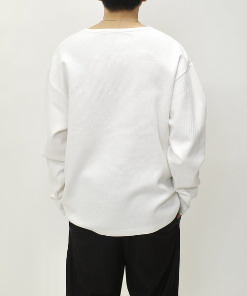 WHO'S WHO gallery（フーズフーギャラリー）の「2サイズ【SOUR CREAM/サワークリーム】ワッフルクルーネックロンTEE（Tシャツ/カットソー・レディース・グレー/ブラック/ホワイト・MEDIUM/LARGE）」の9枚目の写真