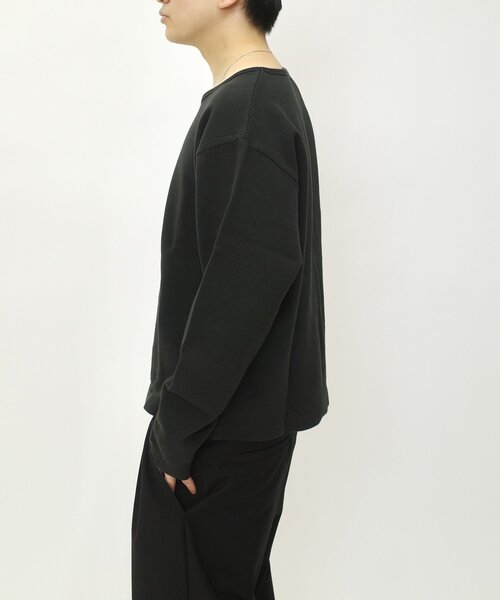 WHO'S WHO gallery（フーズフーギャラリー）の「2サイズ【SOUR CREAM/サワークリーム】ワッフルクルーネックロンTEE（Tシャツ/カットソー・レディース・グレー/ブラック/ホワイト・MEDIUM/LARGE）」の8枚目の写真