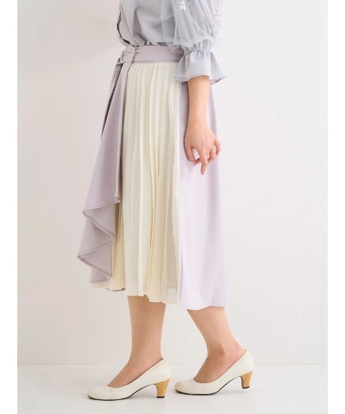 Re-J&SUPURE(リジェイアンドスプル)の「【大きいサイズ】シフォンプリーツ切り替えスカート(スカート・レディース・ネイビー/パープル・X-LARGE/XX-LARGE/XXX-LARGE)」の18枚目の写真