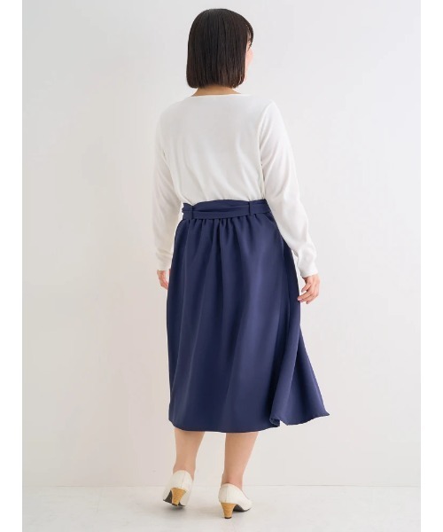 Re-J&SUPURE(リジェイアンドスプル)の「【大きいサイズ】シフォンプリーツ切り替えスカート(スカート・レディース・ネイビー/パープル・X-LARGE/XX-LARGE/XXX-LARGE)」の7枚目の写真