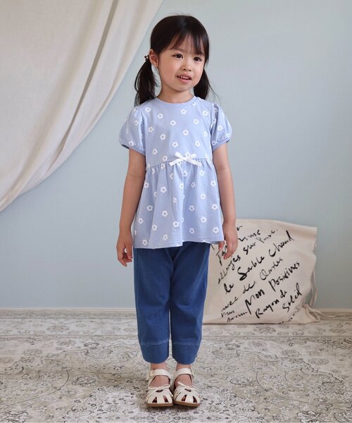 セール】【ジュニア対応】ペプラムパフ半袖Tシャツ/7days Style