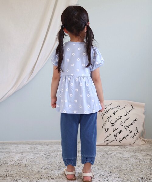 セール】【ジュニア対応】ペプラムパフ半袖Tシャツ/7days Style