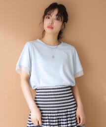 THE SHOP TK （ザ ショップ ティーケー ）の「袖シアーTシャツ【接触冷感/洗濯機OK】（Tシャツ/カットソー・レディース）」