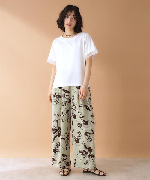 THE SHOP TK (ザ ショップ ティーケー )の「袖シアーTシャツ【接触冷感/洗濯機OK】(Tシャツ/カットソー・レディース・キャメル/オフホワイト/ブラック/サックスブルー・12/13)」の14枚目の写真