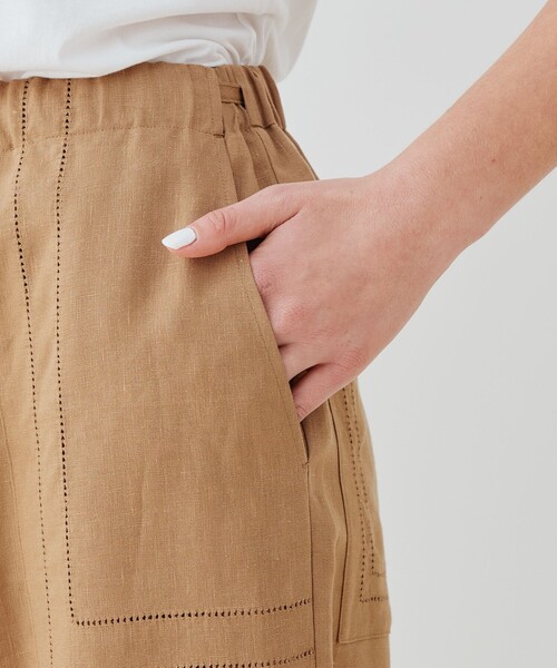 GALERIE VIE（ギャルリー ヴィー）の「リブコンビフレンチリネン ワイドイージーパンツ（その他パンツ・レディース・グレー/ダークブルー/キャメル/ホワイト/ネイビー/ブラック・36/32）」の20枚目の写真