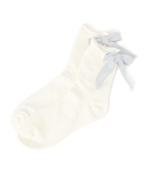 niko and...（ニコアンド）の「オリジナルラメリボンソックス（ソックス/靴下・レディース・オフホワイト/ブラック・FREE）」の9枚目の写真