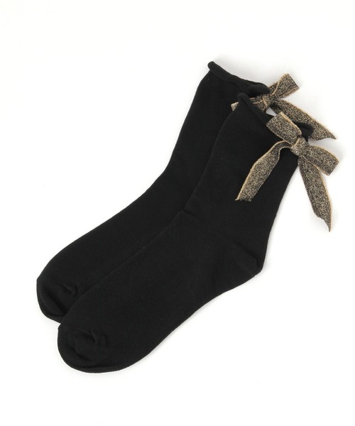 niko and...（ニコアンド）の「オリジナルラメリボンソックス（ソックス/靴下・レディース・オフホワイト/ブラック・FREE）」の8枚目の写真