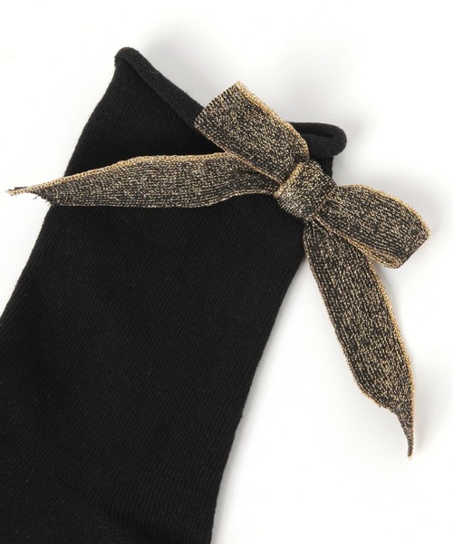 niko and...（ニコアンド）の「オリジナルラメリボンソックス（ソックス/靴下・レディース・オフホワイト/ブラック・FREE）」の7枚目の写真